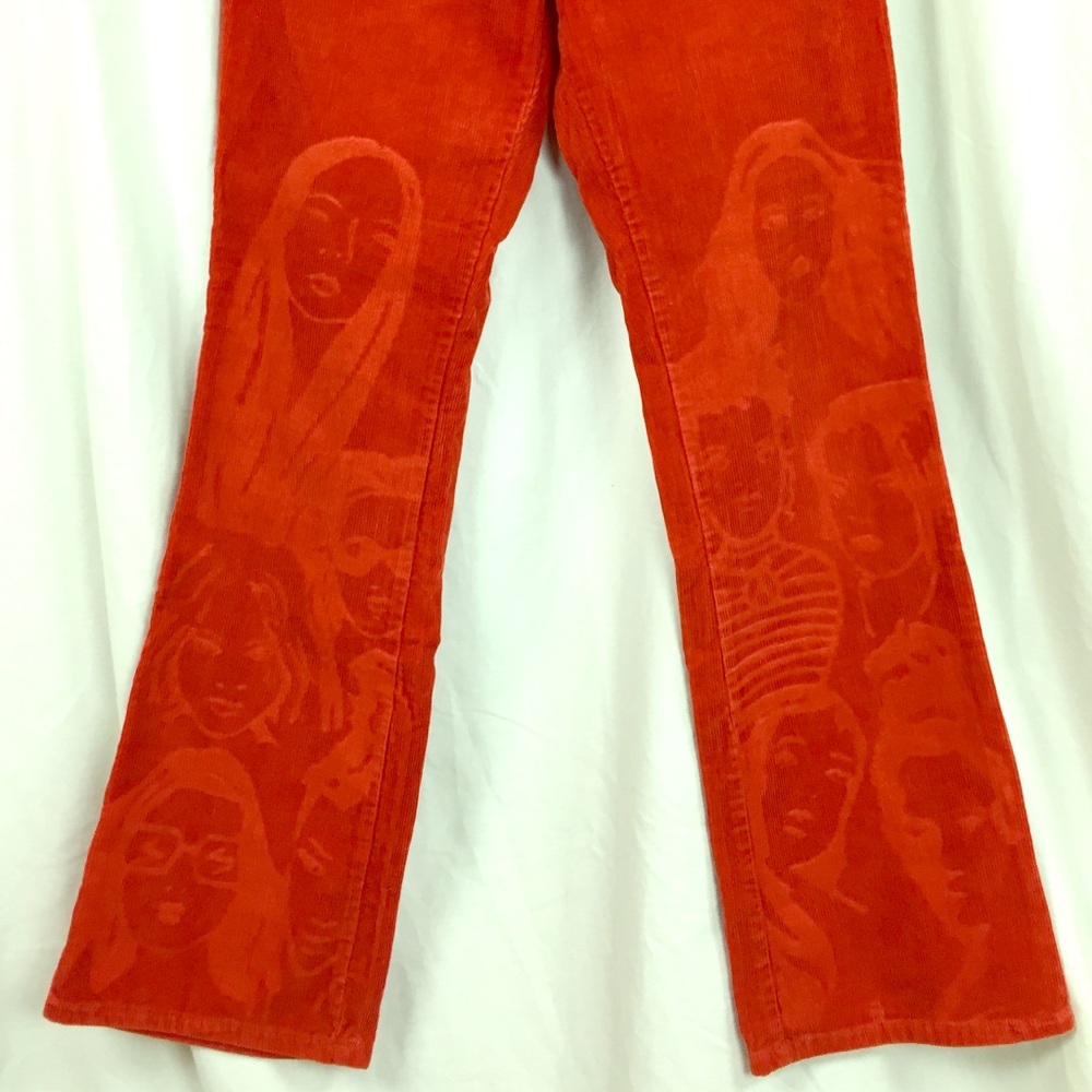 Orange Embossed Corduroys
